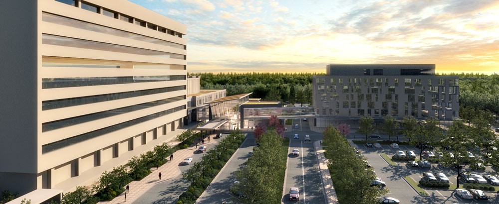 Architectural rendering of the redevelopment of Etobicoke General Hospital